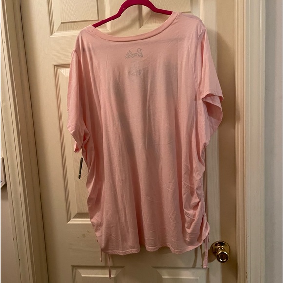 NWT torrid size 5 brunette, bald Barbie Slim Fit Cotton Cinch Tee pink brown - Picture 8 of 12